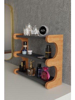 UltraMint 3 Katlı Çok Amaçlı Banyo ve Makyaj Organizeri, Masaüstü Raf