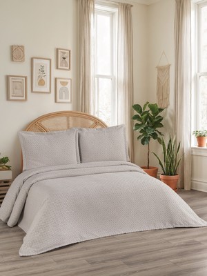 Calantha Home Collection Reyna 3 Parça Çift Kişilik Pike Takımı Bej 240 x 260 cm