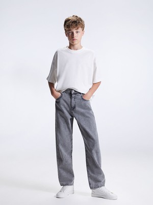 Lcw Gri Loose Fit Erkek Çocuk Jean Pantolon