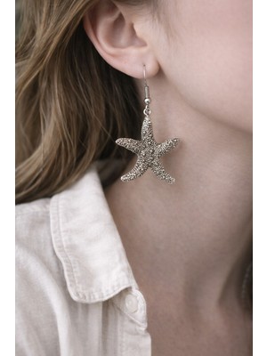 Herşey Nota Denizyıldızı Formlu Metal Figür Küpe