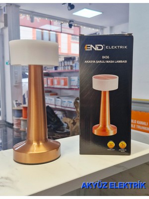 End Elektrik 8436 Akasya Şarjlı Masa Lambası 3 Seviye Işık Modu