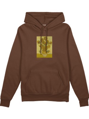 The Lucid Lab Sunflowers Oversize Hoodie - Kahverengi