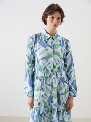 Lc Waikiki Yeni Sezon Gömlek Yaka Desenli A Kesim Elbise