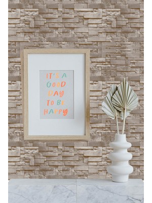 Golden DUVAR KAĞIDI - BORDÜR Mermer Taş Duvar Desen Nonwoven 5,2m² Modern Silinebilir Duvar Kağıdı