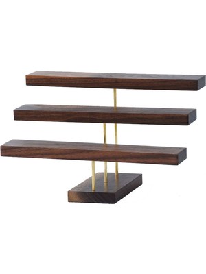 UltraMint Ahşap Takı Teşhir Standı 3'lü Set, Bilezik ve Saat Sergileme Renkli