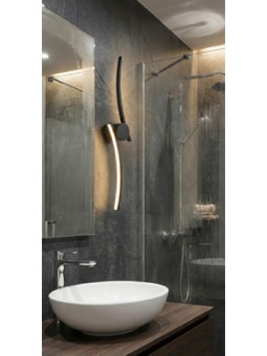 Acrolite Modern Duvar Aplik (Oturma Odası, Yatak Odası, Yemek Odası, Banyo, Kafe) H:60CM Siyah 4000K