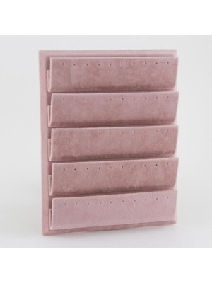 UltraMint Pembe Süet Katlı Mdf Küpe Standı, Şık ve Kullanışlı Takı Düzeni