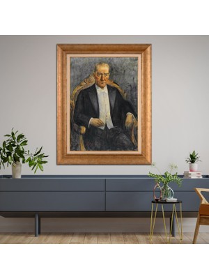 Giyense Özel Seri Altın Paspartulu Çerçeveli Atatürk Tablo FTY425