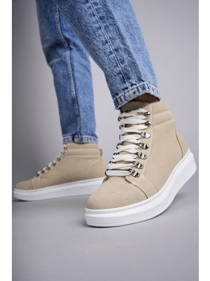 Zapatos SLW206 Ottawa Bağcıklı Süet Erkek Günlük Spor Bot Bt - Krem