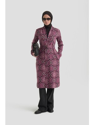 Armine Trend Belden Kuşaklı Kolları Lastikli Fitilli Tunikli İkili Takım Mor 25KT6115