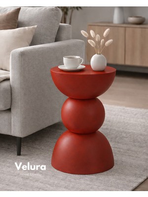 Velura Home & Living Maco Yan Sehpa - Kırmızı
