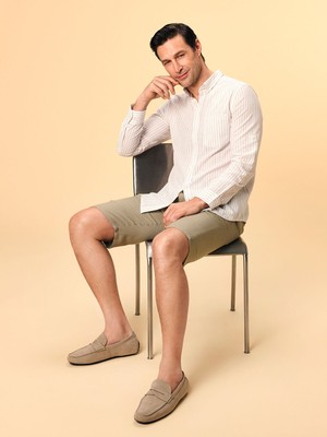 Lc Waikiki Yeni Sezon Regular Fit Uzun Kollu Çizgili Keten Karışımlı Erkek Gömlek