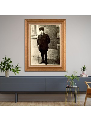 Giyense Özel Seri Altın Paspartulu Çerçeveli Atatürk Tablo FTY1052