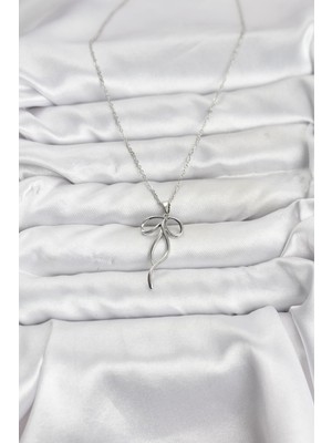 Maarketim 316L Çelik Zincir Gümüş Renk Fiyonk Model Kadın Kolye
