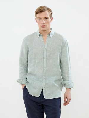 Lc Waikiki Yeni Sezon Slim Fit Uzun Kollu %100 Keten Erkek Gömlek