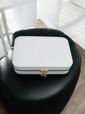 UltraMint Kişiye Özel Büyük Boy Ahşap Takı Saklama ve Seyahat Çantası (14×21)