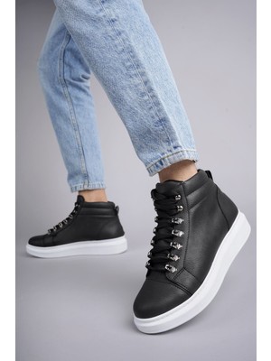 Zapatos SLW206 Ottawa Bağcıklı Cilt Erkek Günlük Spor Bot Bt - Siyah