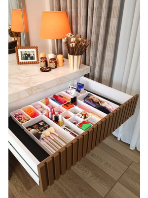 UltraMint 20'li Modüler Çekmece Içi Düzenleyici, Plastik Kozmetik ve Takı Organizer
