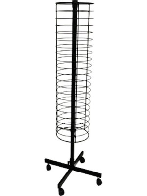 UltraMint Yuvarlak Tekerlekli Bijuteri Standı Siyah Renkli Çekmecesiz ve Şık