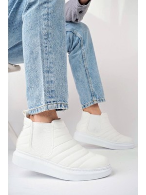 Zapatos SLW205 Boston Bağcıksız Cilt Erkek Spor Bot Bt - Beyaz