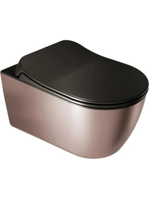 Kale Dove 2.0 Kanalsız Asma Klozet + Ultra Slim Yavaş Kapak (Mat Siyah-Bronz)