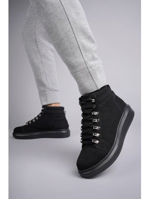 Zapatos SLW206 Ottawa Bağcıklı Süet Erkek Günlük Spor Bot St - Siyah