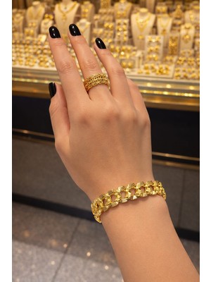 Reva Revsteel Gold Renk Çelik Zincir Bileklik 20 cm – Şık ve Dayanıklı Tasarım