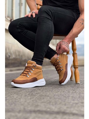 Zapatos WG035 Erkek Spor Günlük Bağcıklı Süet Cilt Bot Scbt - Taba
