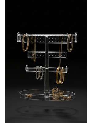 UltraMint Şeffaf Masa Üstü Takı Organizeri, Makyaj Düzenleyici ve Bilezik Standı