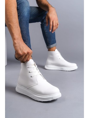 Zapatos SLW204 Franca Bağcıklı Cilt Erkek Spor Bot Cbt - Beyaz