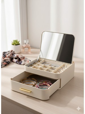 UltraMint Çekmeceli Aynalı Takı ve Makyaj Organizeri, Şık ve Kullanışlı Saklama Çözümü