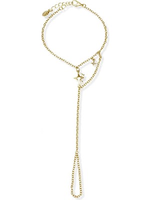 Klips Toptan Yıldız Detaylı Altın Renk Şahmeran