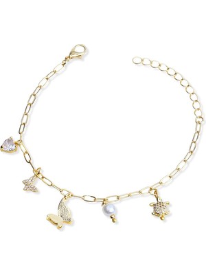 Klips Toptan Minimal Taşlı Objeler Dizi Zincir Bileklik