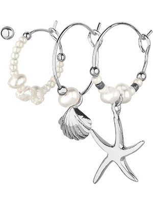 Klips Toptan Dörtlü Deniz Yıldızı Detay Küpe Kombin