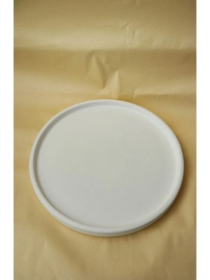 UltraMint El Yapımı Beyaz Yuvarlak Dekoratif Sunum ve Organizer Tabak 18 cm