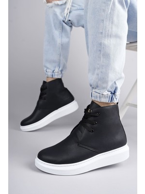 Zapatos SLW207 Oslo Bağcıklı Cilt Erkek Günlük Spor Bot Bt - Siyah