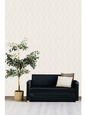 Golden DUVAR KAĞIDI - BORDÜR Parlak Sedefli Geometrik Desen Silinebilir 5,2m² Nonwoven Modern Duvar Kağıdı