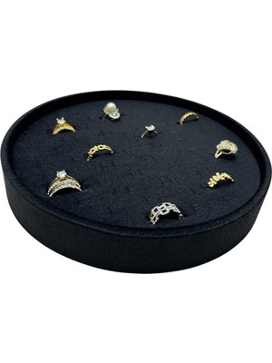 UltraMint Süet Model Silindir Yüzük Tablası, 20X20 Cm, Batırmalı Tasarım