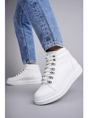 Zapatos SLW206 Ottawa Bağcıklı Cilt Erkek Günlük Spor Bot Bt - Beyaz