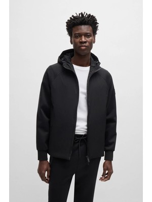 Boss Erkek Logolu Kapüşonlu Uzun Kollu Günlük Kullanım Siyah Sweatshirt 50519008-001