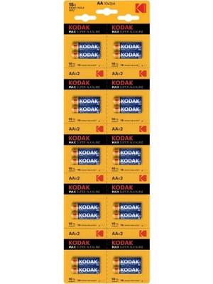 Eco Port Kodak 20 Adet Max Super Alkalin 2’li Ayrılabilir Kartela Kalem Pil