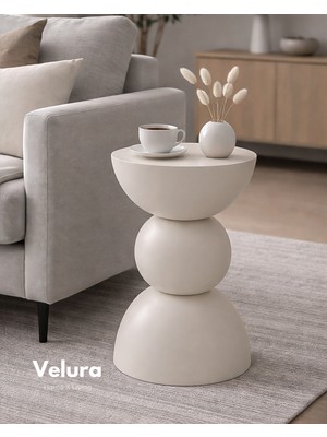 Velura Home & Living Maco Yan Sehpa - Krem