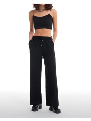 Pantolon Beli Lastikli Bol Paça