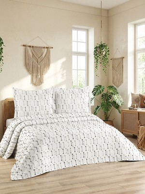 Calantha Home Collection Luna 3 Parça Çift Kişilik Pike Takımı Gri 230 x 240 cm