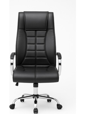 Sadık Ofis Ergonomik Antrasit Çalışma Koltuğu – Krom Ayaklı, 360° Döner Tekerlekli Ofis Sandalyesi