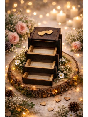 UltraMint Ahşap Çok Bölmeli Saklama Kutusu, Dekoratif Takı ve Aksesuar Organizer