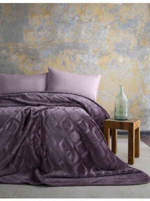 Apricitas Home Mercy Mürdüm Çift Kişilik Embos Battaniye