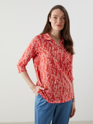 Lc Waikiki Yeni Sezon Gömlek Yaka Çiçekli Kadın Bluz