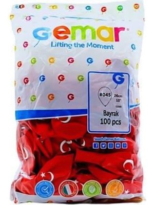 Sahra Balon Ay Yıldız Bayraklı Balon - 10 Adet