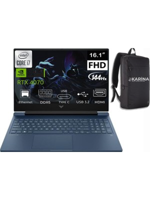 Hp Victus 16-R1021NT Intel Core I7-14700HX 9J223EA-K06 96GB 2tb RTX4070 8gb Freedos 16.1" 144Hz Full Hd Gaming Laptop